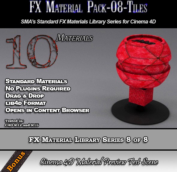 Standard FX Material Pack-08-Tiles for Cinema 4D