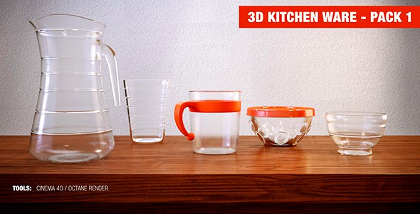 3D kitchen ware - Pack 1