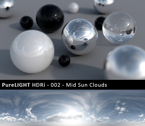 PureLIGHT HDRi 002 - Mid Sun Clouds