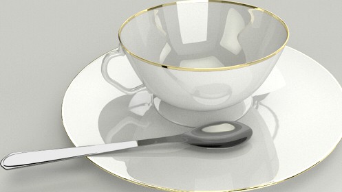 Teacup, Plate and a Spoon