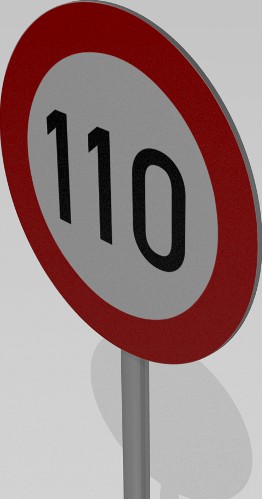 110 Speed limit sign