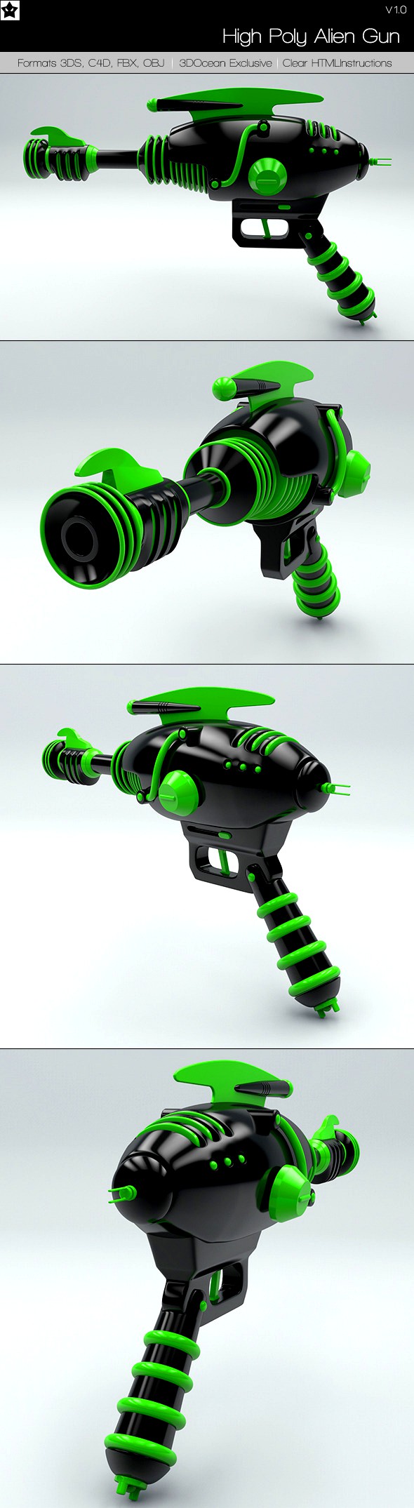 High Poly Alien Gun