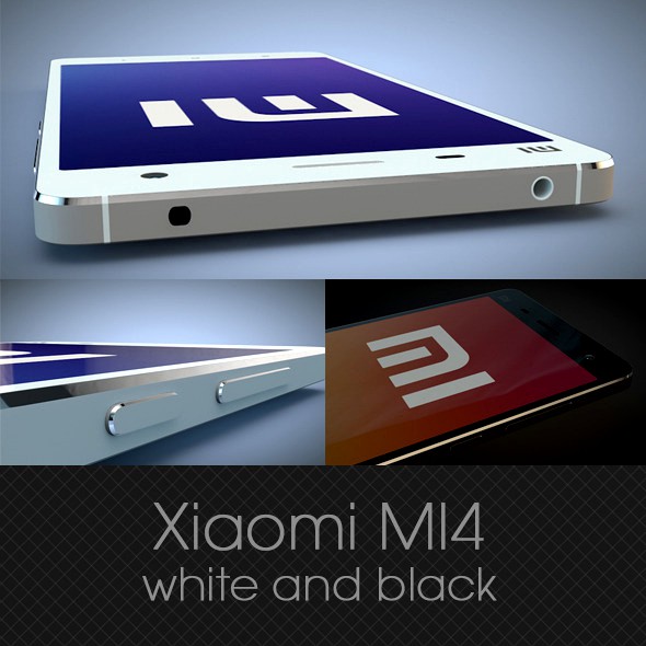Xiaomi MI4 white and black 3D model
