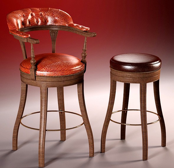 high quality 3d model of bar chairs the President