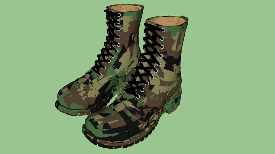 Safety First Series - Boot - Military / Work Boot - 9' - Dk. Camo Green