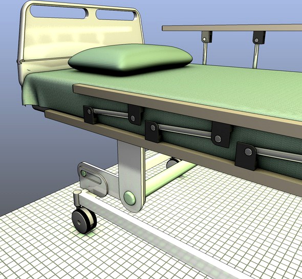 Hospital Bed with Rails