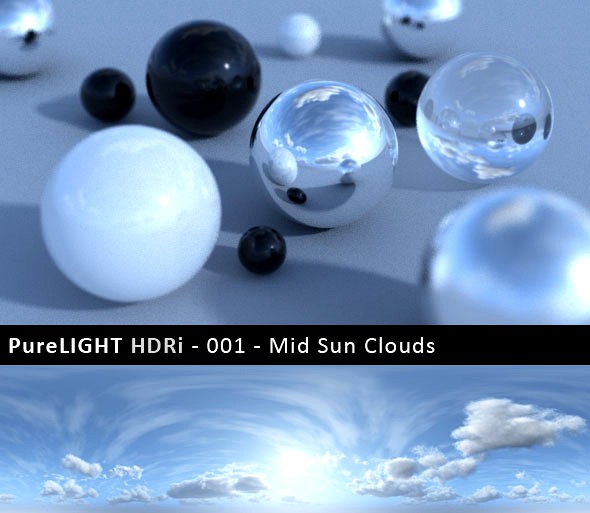 PureLIGHT HDRi 001 - Mid Sun Clouds