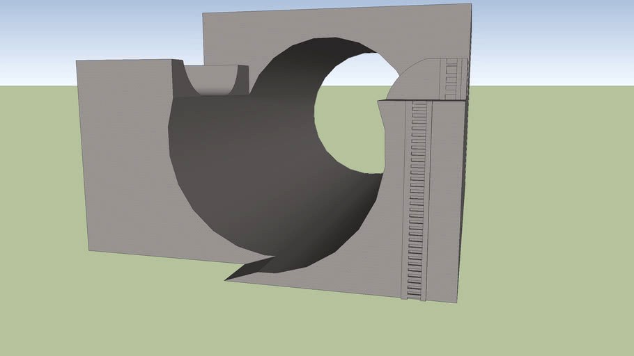 Skateboard Fullpipe with roll in and transfer