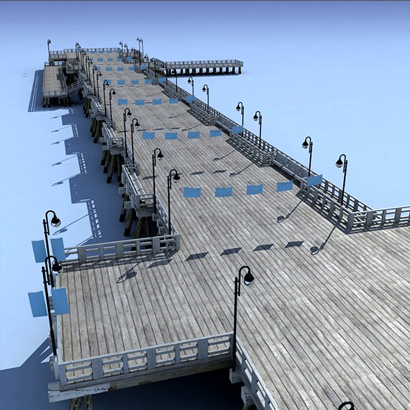 Pier Bridge Low Poly 3d Model