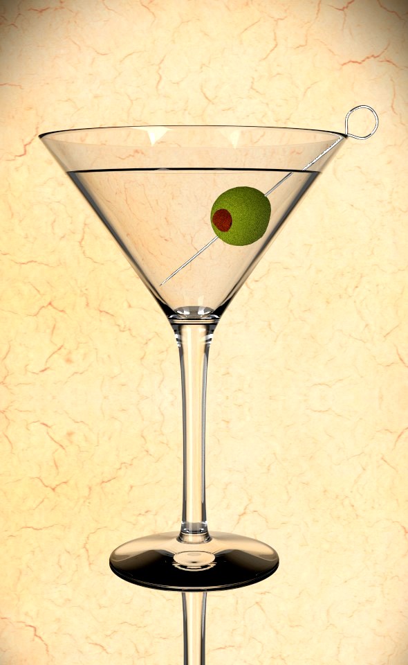 Martini Glas with Olive