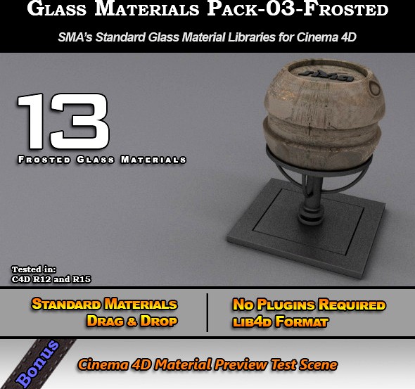 Glass Materials Pack-03-Frosted for Cinema 4D