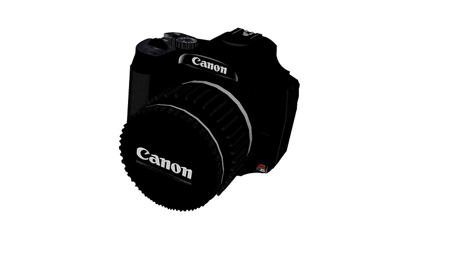 Canon Rebel XTi with 15-55mm lens - black to scale