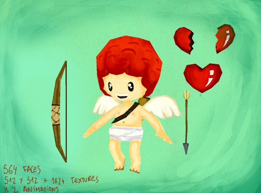 Cupid and Heart set