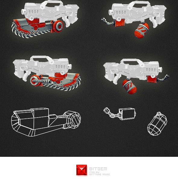 Low Poly Gun Add Ons