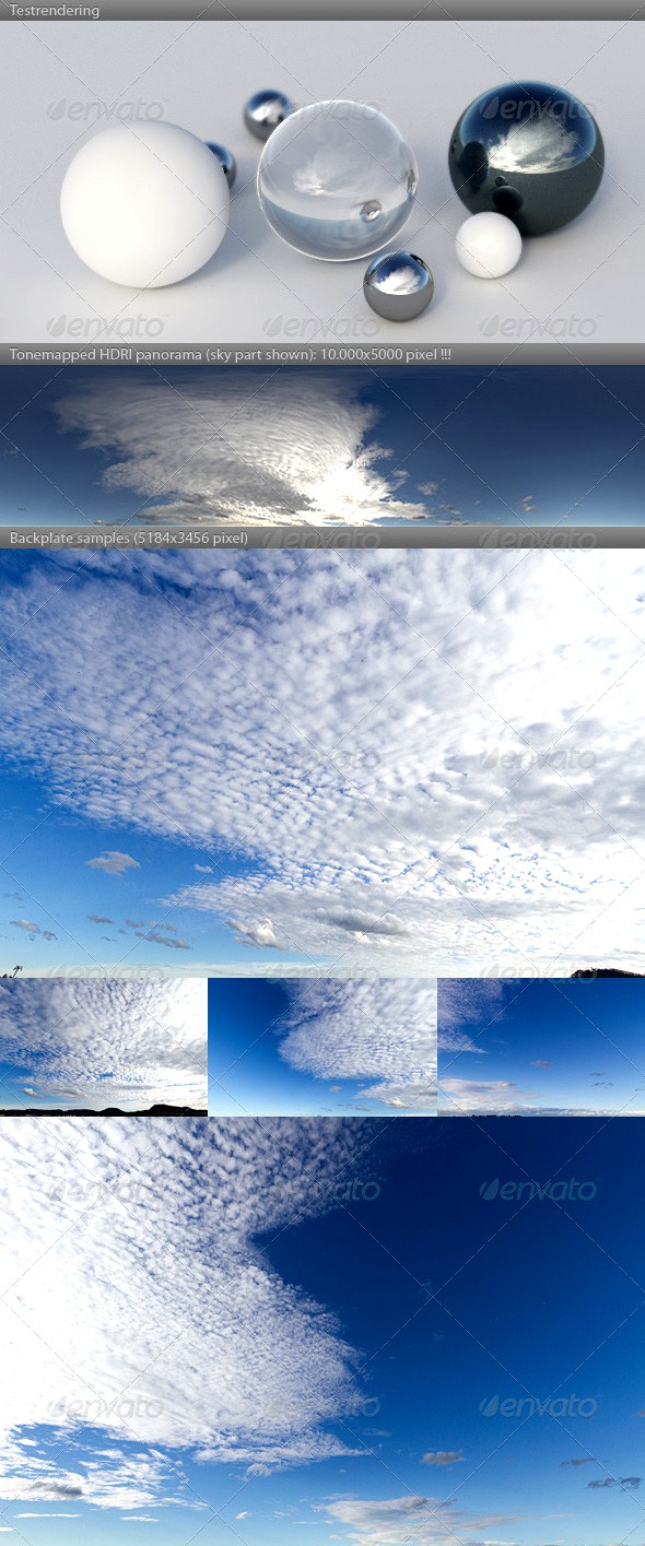 HDRI spherical sky panorama -1548- blue sky clouds