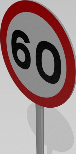 60 Speed limit sign