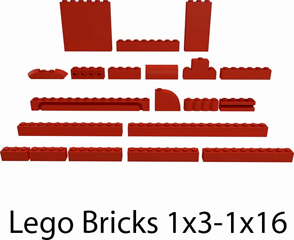 Lego Bricks 1x3 - 1x16