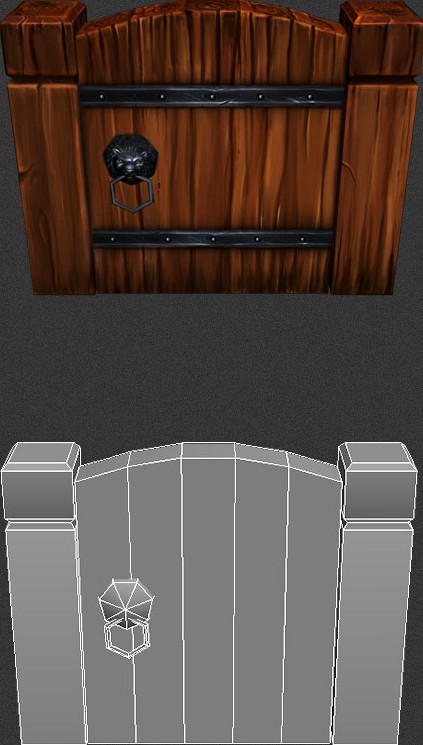 Low Poly wood Door