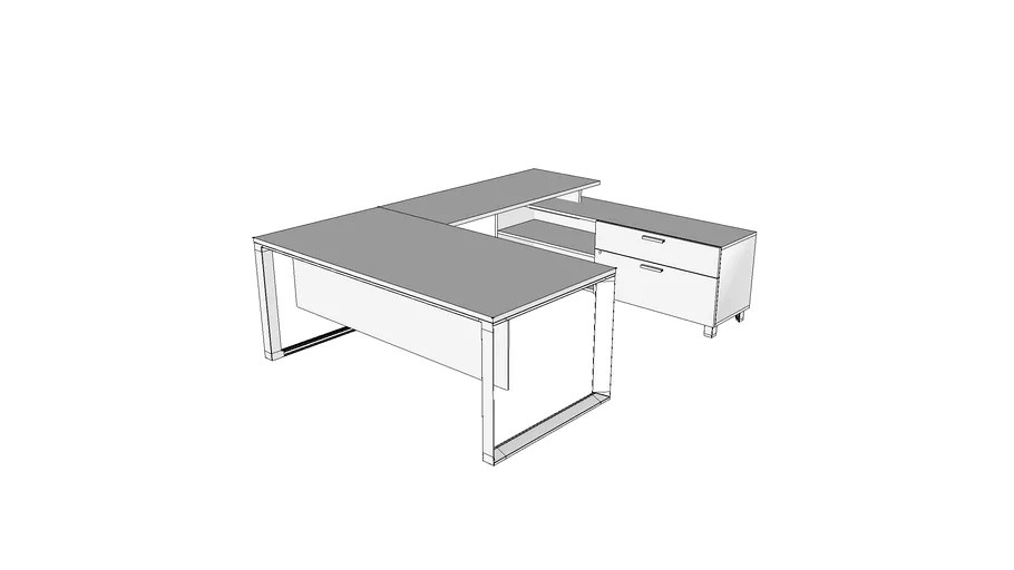 fluidconcepts - Edge Executive Desk Suite - U Shape with O-Leg - Q201808-16313-UO