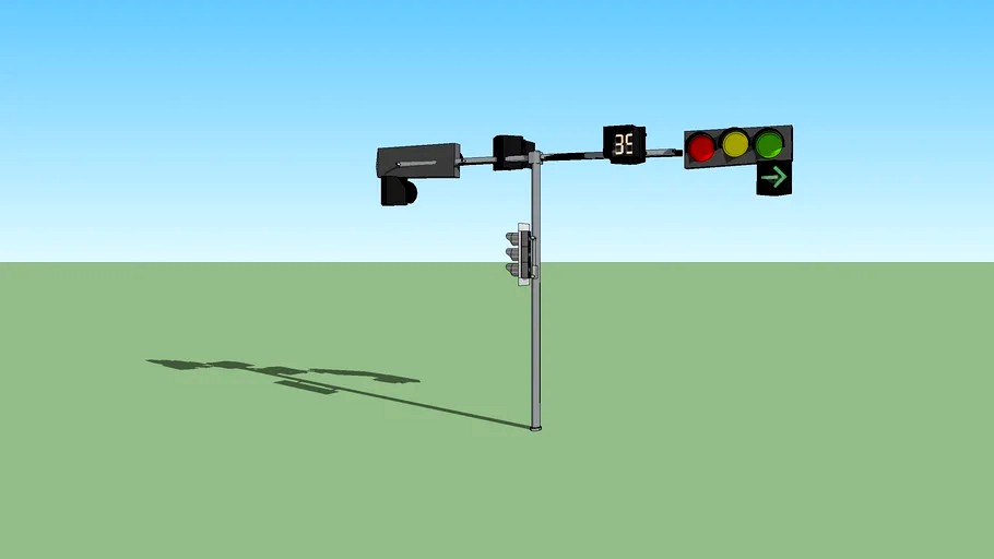 3 WAY intersection Traffic lights