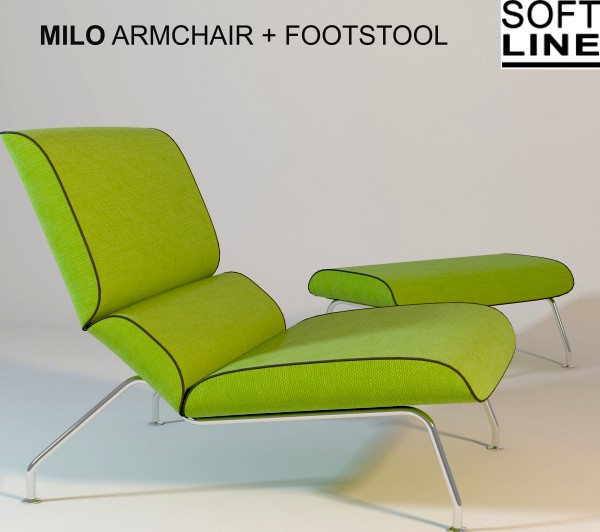 SoftLINE MILO ARMCHAIR + FOOTSTOOL