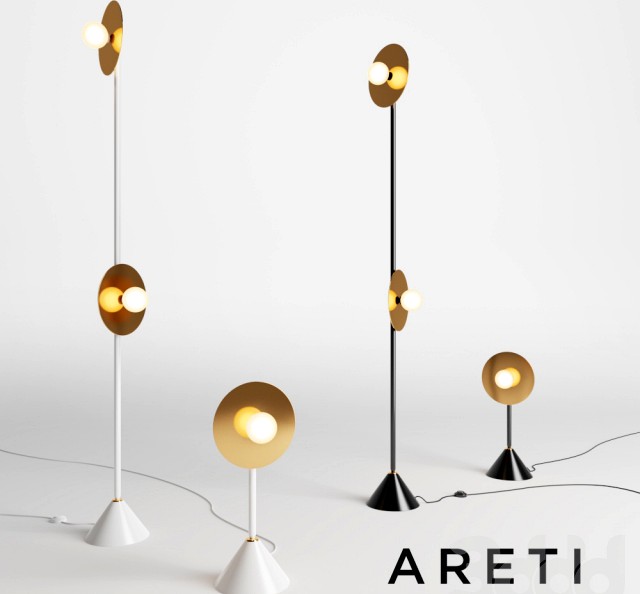 Disc and Sphere Floor Lamp