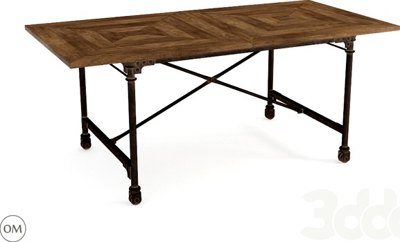 Vintage wood &amp; metall table 72&#039;&#039; 8831-0004 S