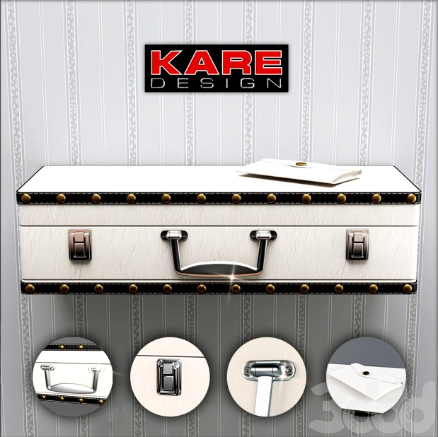 Полка Kare Wall Shelf Suitcase White 1Drw,78364