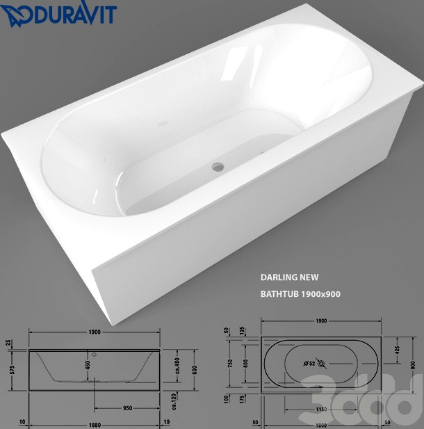 Duravit Darling New Bathtub 1900x900