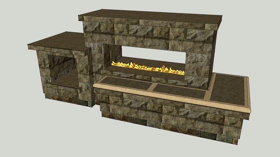 Euro See-Thru Fireplace Set (48')