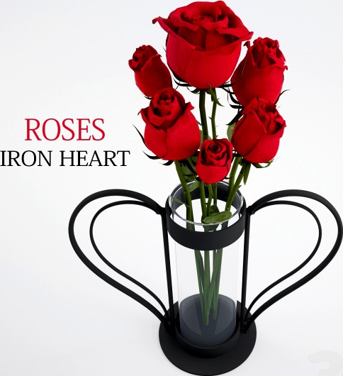 Розы в декоративной вазе &quot; Iron Heart &quot;
