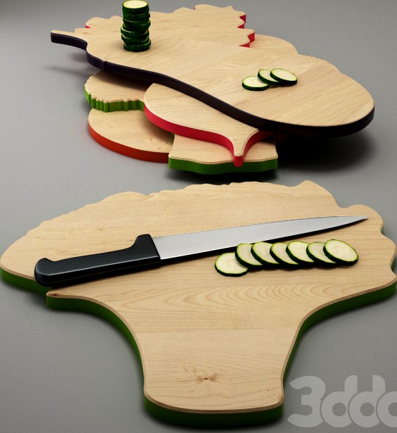 5 wooden vegetables cutting boards