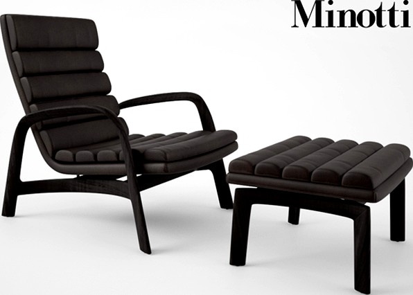 Minotti Saville Armchair and Stool