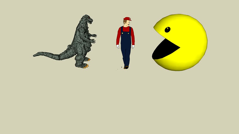 Godzilla vs. Mario vs. Pacman