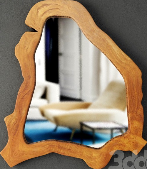 Teak root mirror