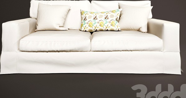 PB comfort square slipcovered sleeper sofa