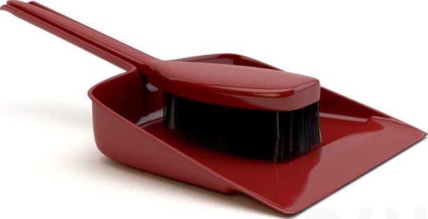 Dustpan with brush