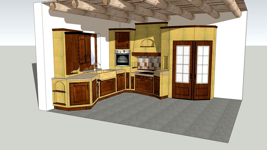 Cucina in finta muratura