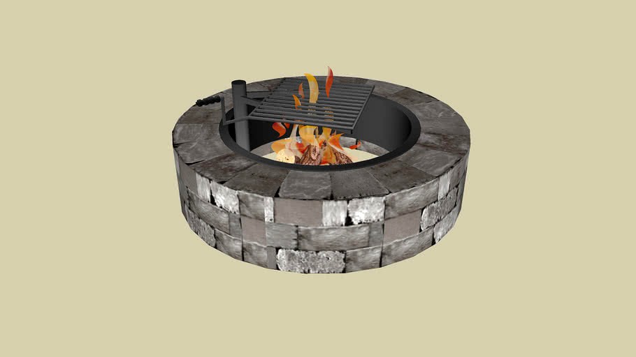 Fire Ring / Fire Pit with Swivel Cooking Grate