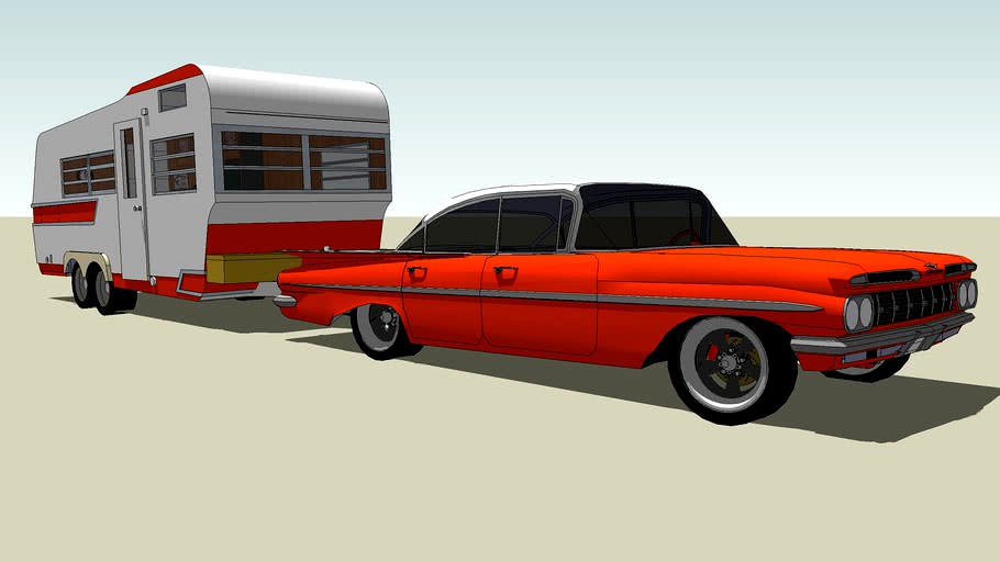 1959 Chevy Impala with 20' Camper