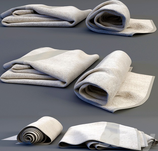 Rolled towel, folded