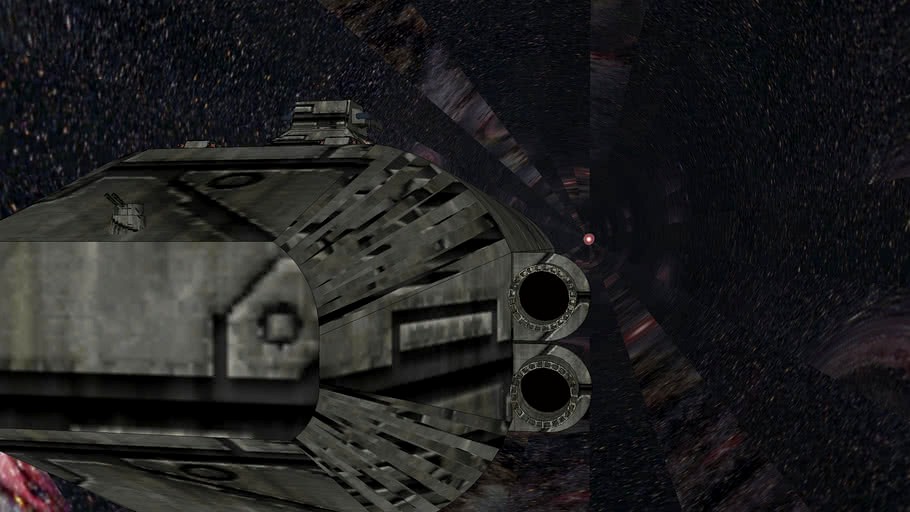 Destroyer entering Hyperspace