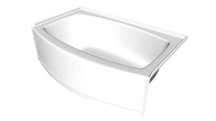 K-1100-RA Expanse(R) 60' x 32-38' alcove bath with curved integral apron and right-hand drain