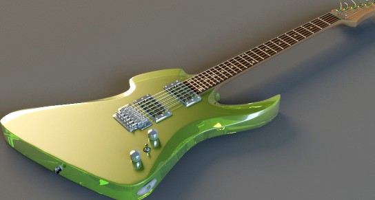 Гитара зеленая