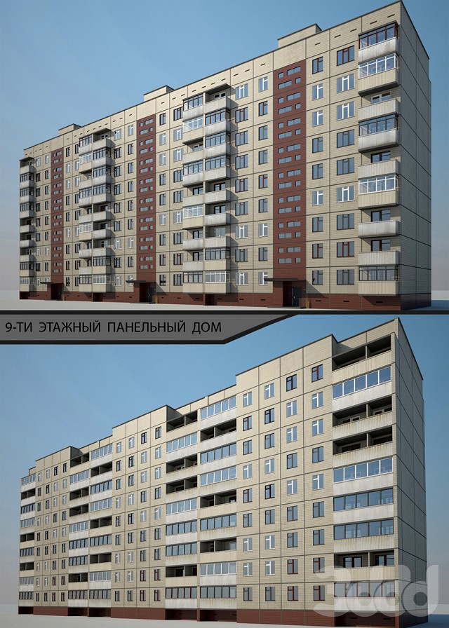 Панельное 9-ти этажное жилое здание