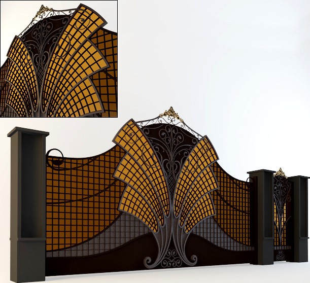 Авторские ворота с калиткой