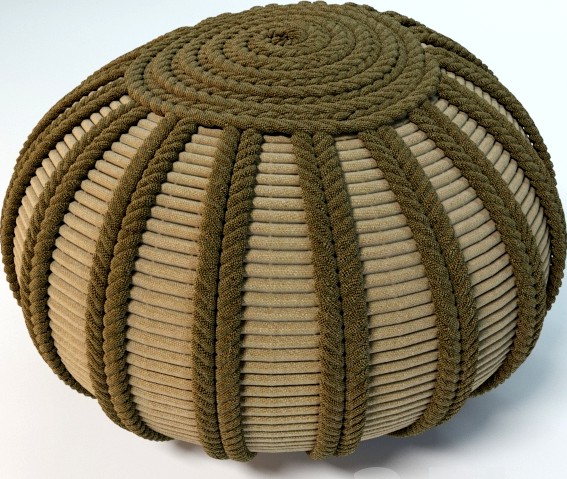 Knitted pouf