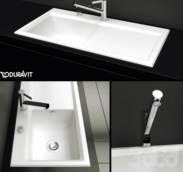 Duravit Kitchen sink Kiora 60L XL Countertop basin. 7521100000 3d model