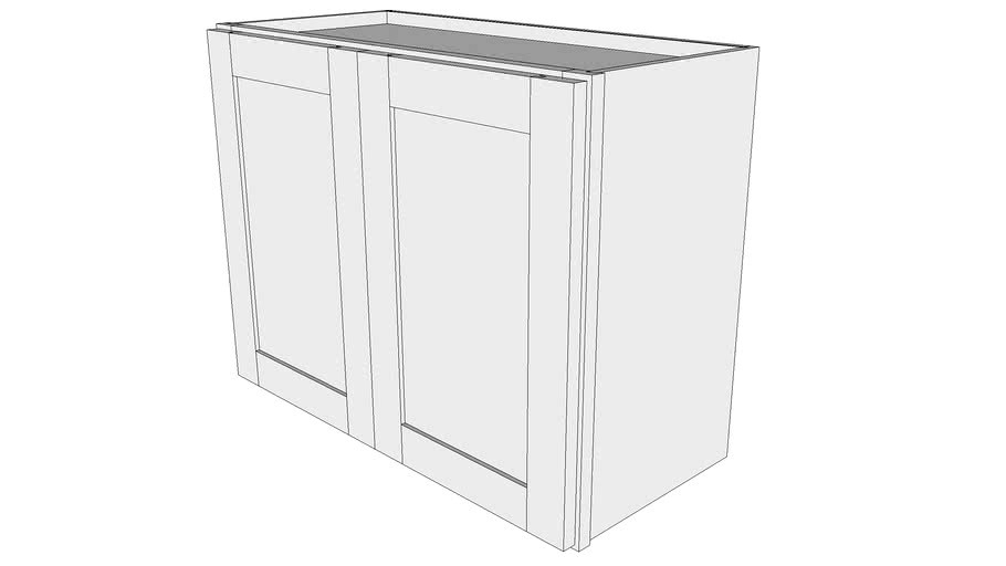 Bayside Wall Cabinet W2721B - 12' Deep, Butt Doors