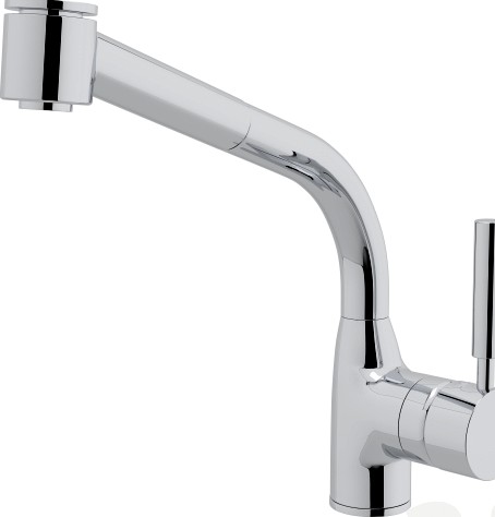 Rohl Pullout Modern Lux One Handle Single Hole Side Kitchen Faucet with Lever Handle